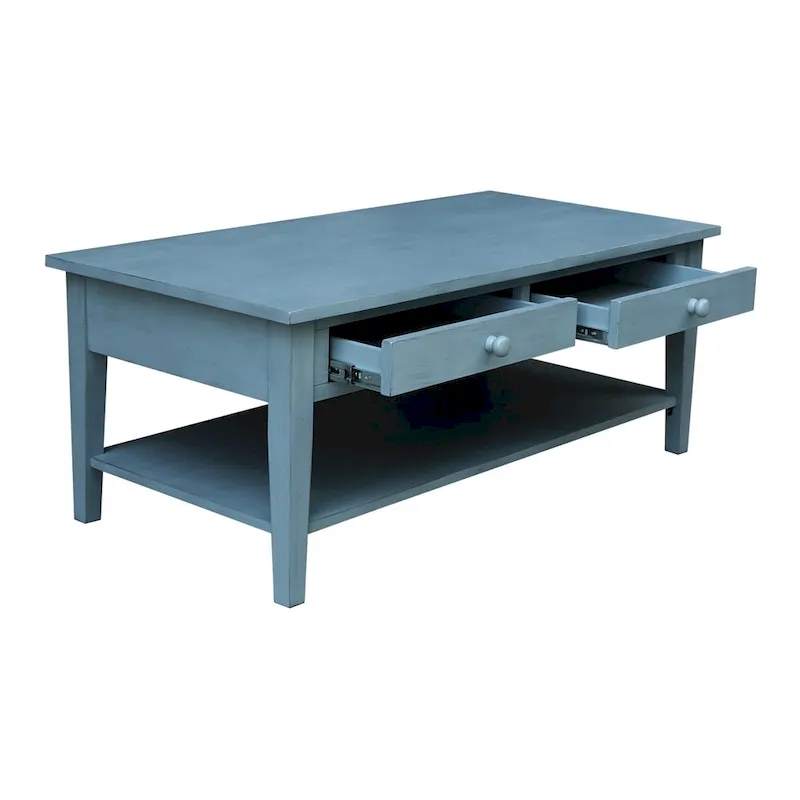 Spencer Solid Parawood Coffee Table - 48 in. W x 24 in. D x 19 in. H