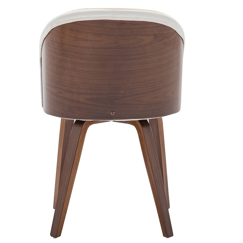 Maynau PU Leather & Wood Upholstered Dining Arm Chairs (Set 2)