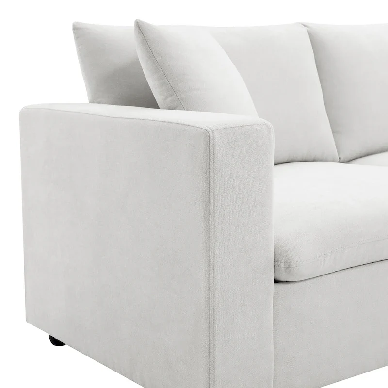 101  L-Shaped Cloud Sectional Sofa with Ottoman & Pocket Springs