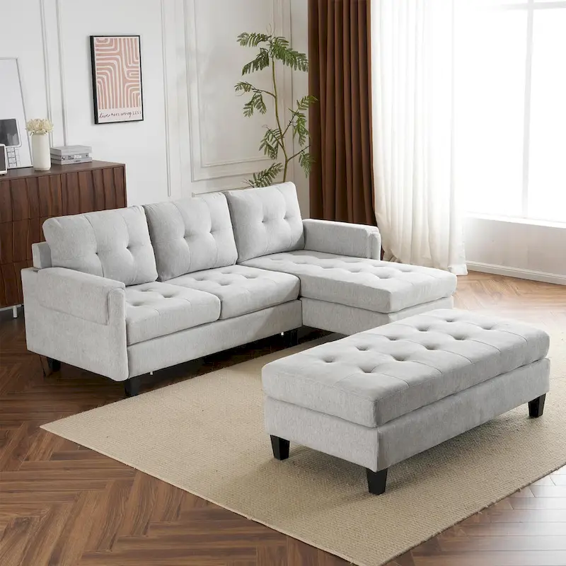 83.4inch L-shaped Sofa Sectional Couch Sofa Bed