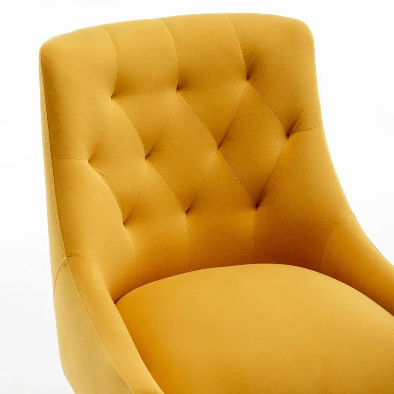 Modern Dining Chairs Set of 2, Upholstered Accent Chair Tufted Back Armless Chair with Back Pull