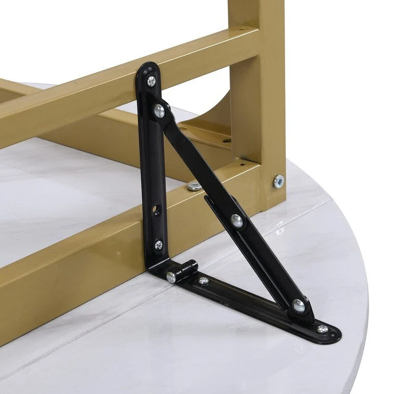 3 Piece Drop Leaf Dining Table Set, Modern Counter Height Round Dining Set with 2 Chairs, Wood Small Kitchen Table Set