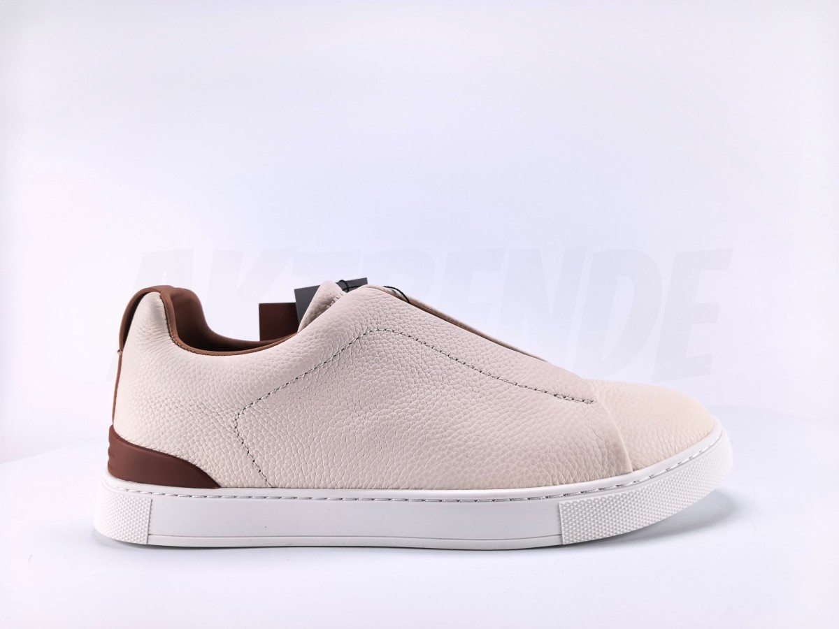 Zegna Deerskin Triple Stitch Off White/Brown - Aktrende