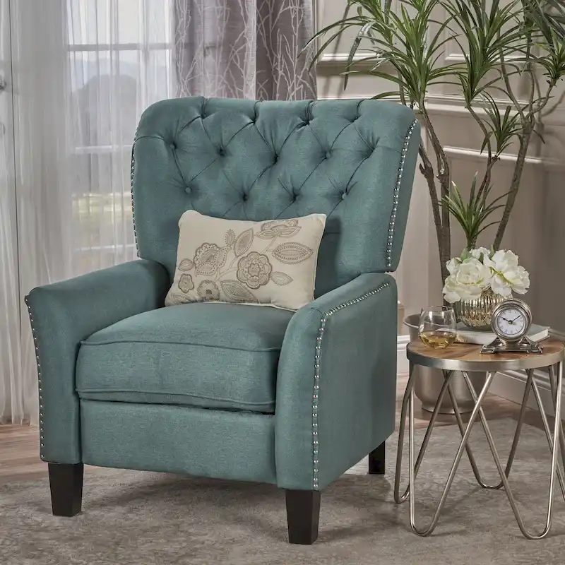 Cerelia Tufted Fabric Recliner by