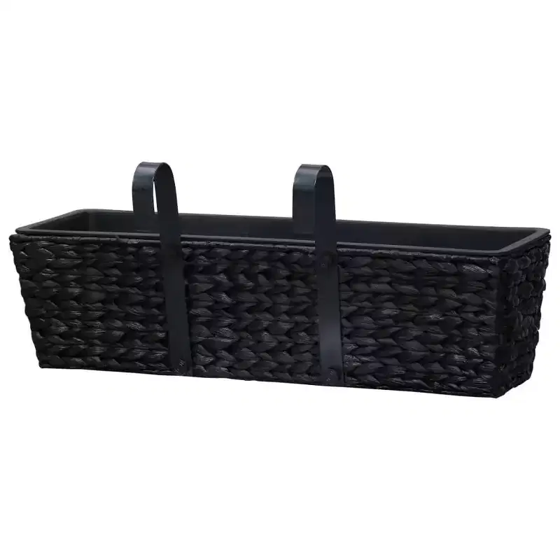 vidaXL Railing Planters Balcony Deck Planters with Inner 2 pcs Water Hyacinth