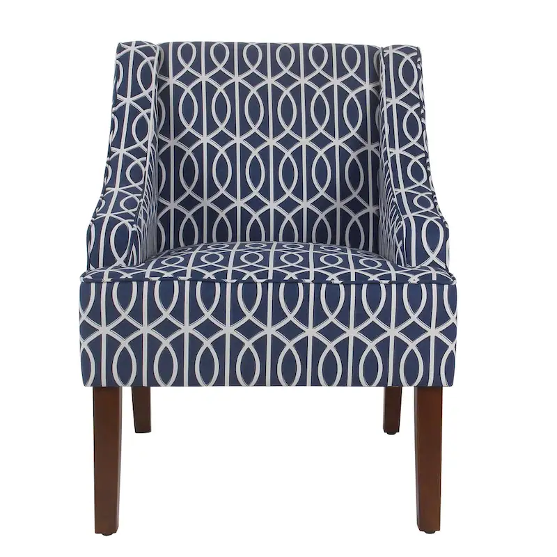 Blue Trellis Swoop Accent Chair