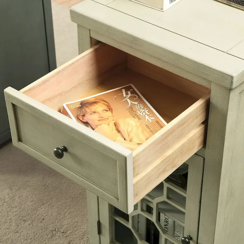 Emma Transitional 18-inch Solid Wood 1-Drawer Side Table by Furniture of America