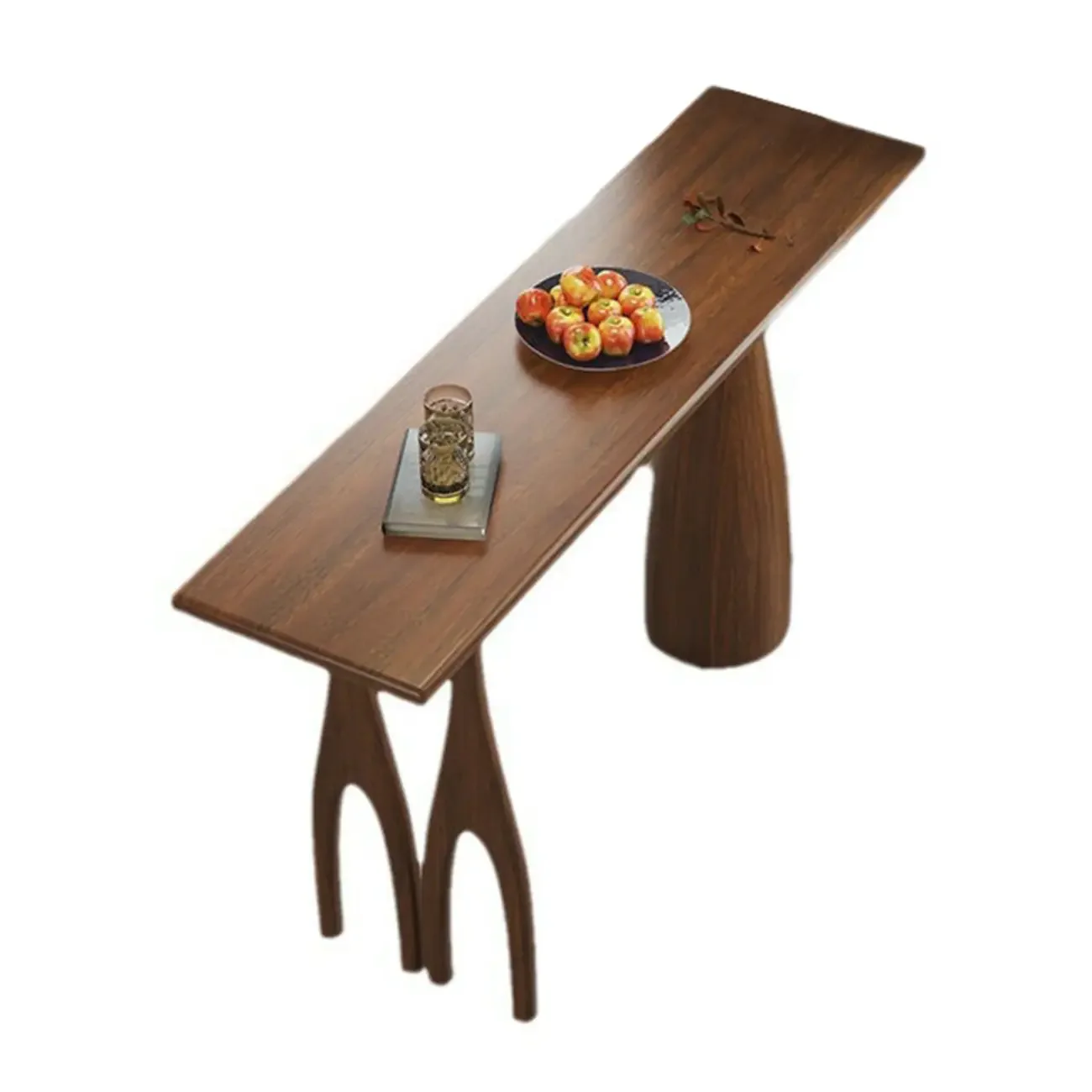 Brown Rectangle Natural Wooden Bar Table for Dining Room