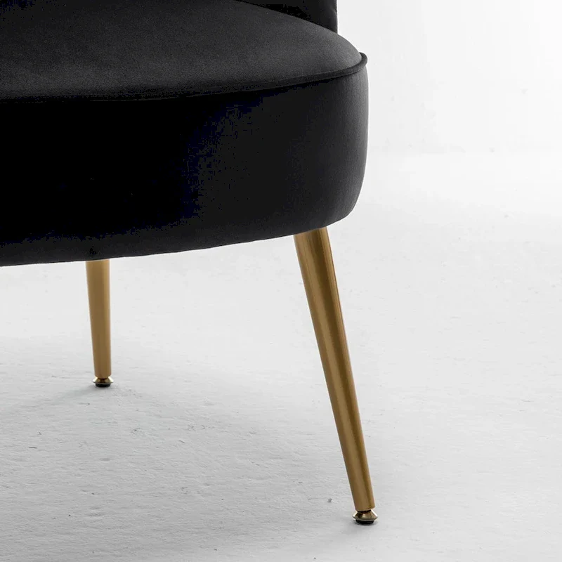 Velvet Accent Chair with Gold Metal Legs