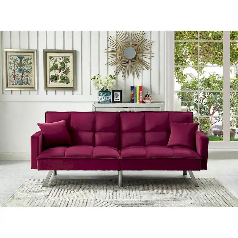 Comfortable Velvet Sleeper Sofa Bed