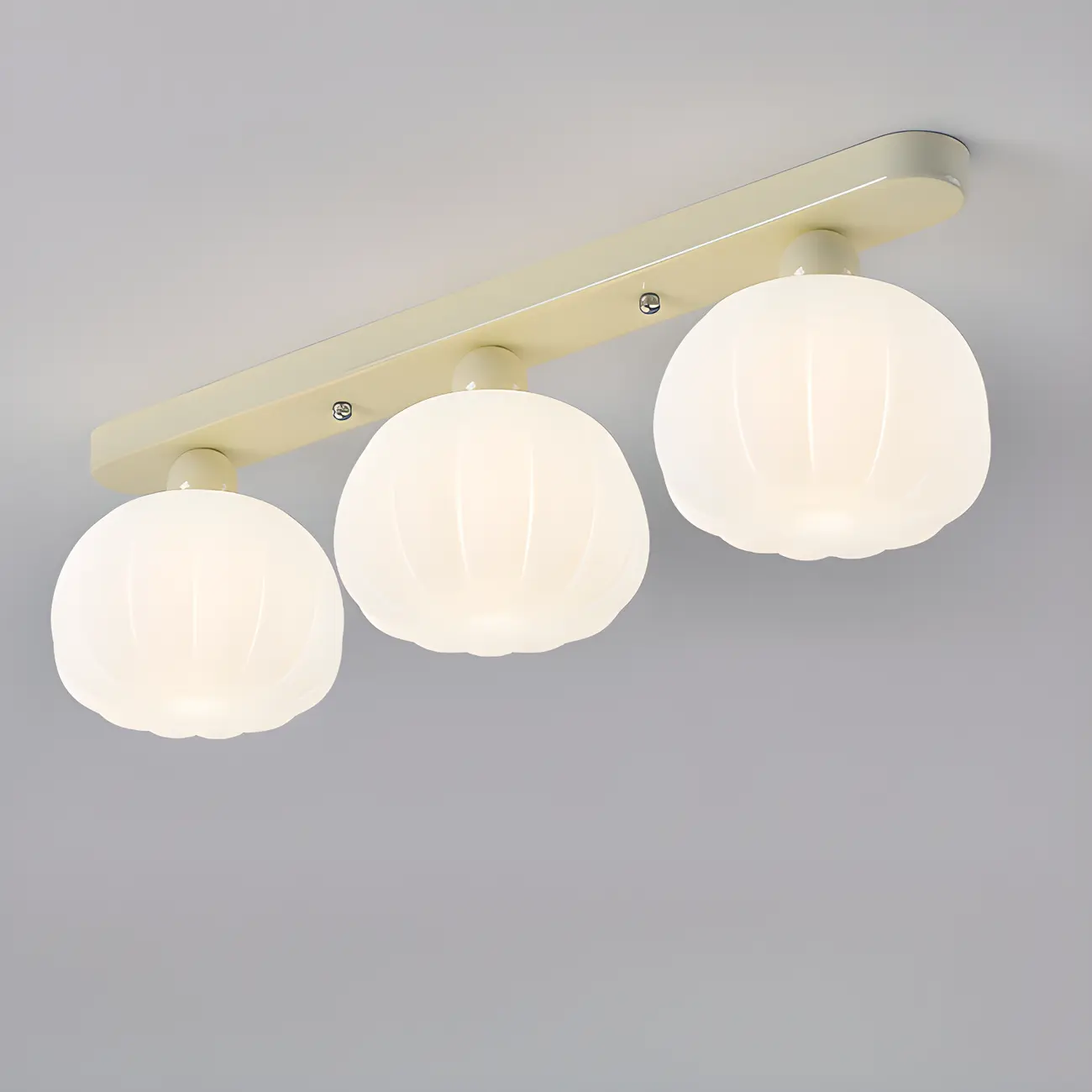 Stylish Pumpkin Semi Flush Ceiling Light with Resin Shade