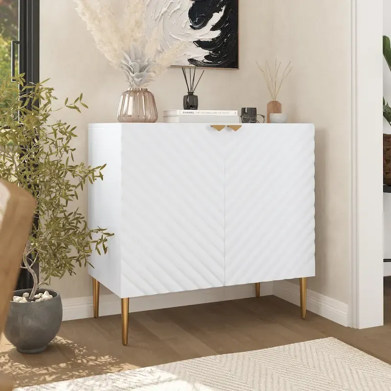 Clihome 2-Door Storage Buffet Sideboard with Adjustable Shelf