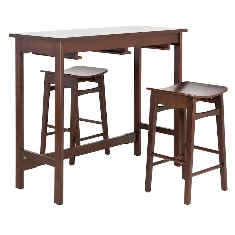 SAFAVIEH Neoma 3 Piece Pub Set - White Oak - 42.1 x 17.7 x 36.2 - 42Wx18Dx36H