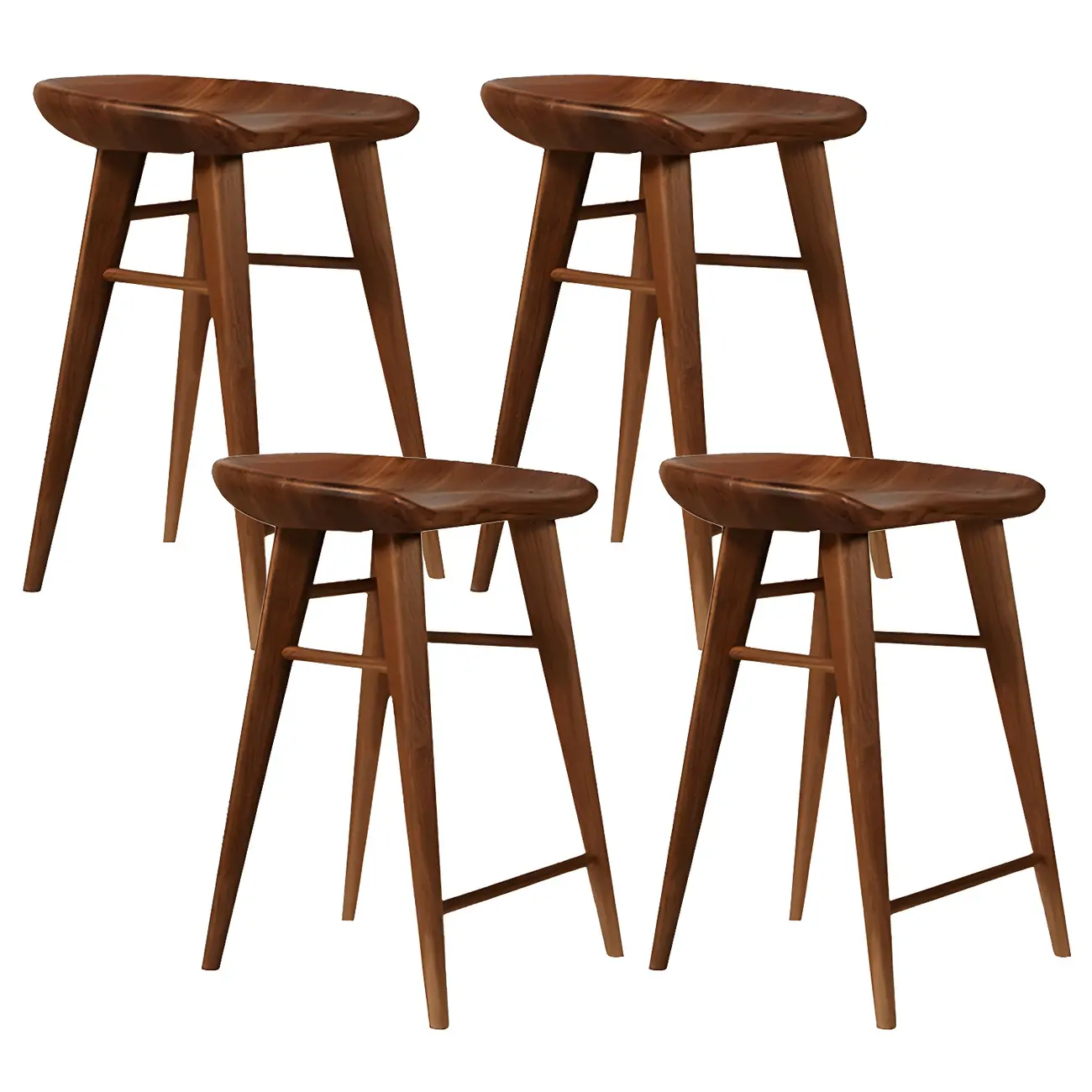 Counter Height Modern Wood Backless Bar Stool