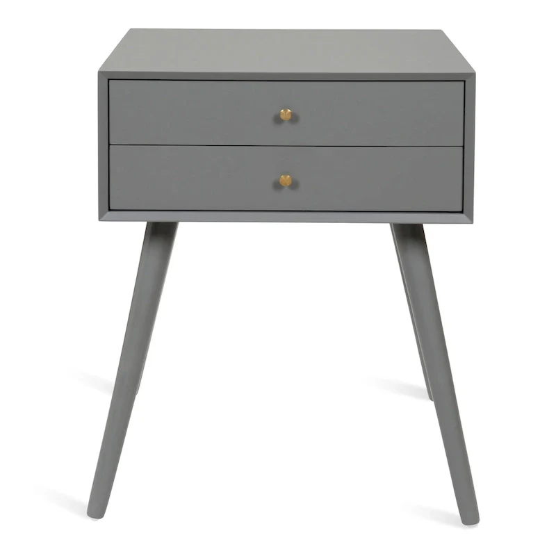 Finco Nightstand Side Table with 2 Drawers