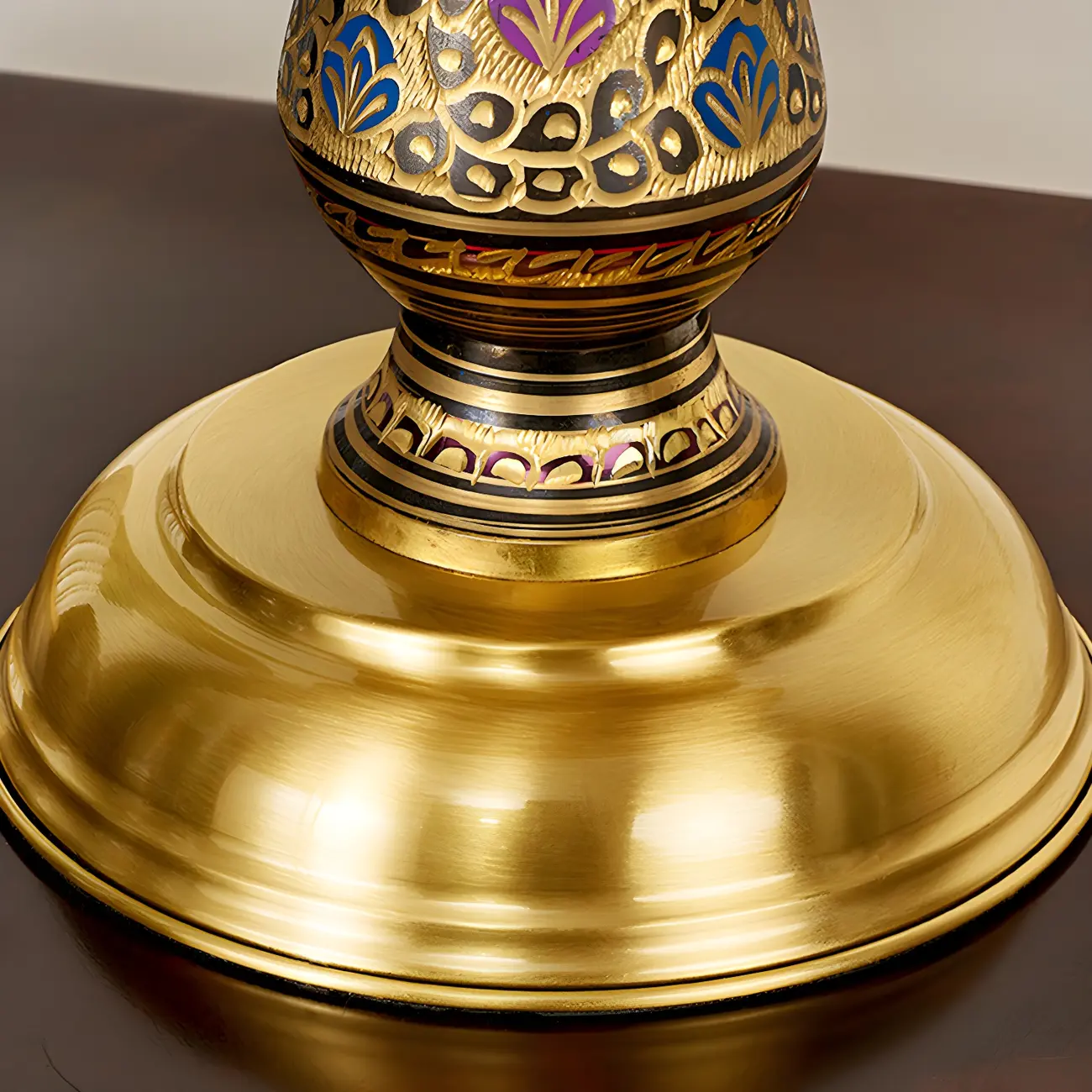 Antique Brass 2-Light Stained Glass Dome-Shape Table Lamp