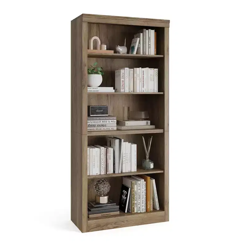 71 Inch Tall Bookcase, 5-Tier Open Bookshelf for Home Office, Modern Wooden Book Shelf with Anti-Tip Design, Floor Standing Display Storage Shelves