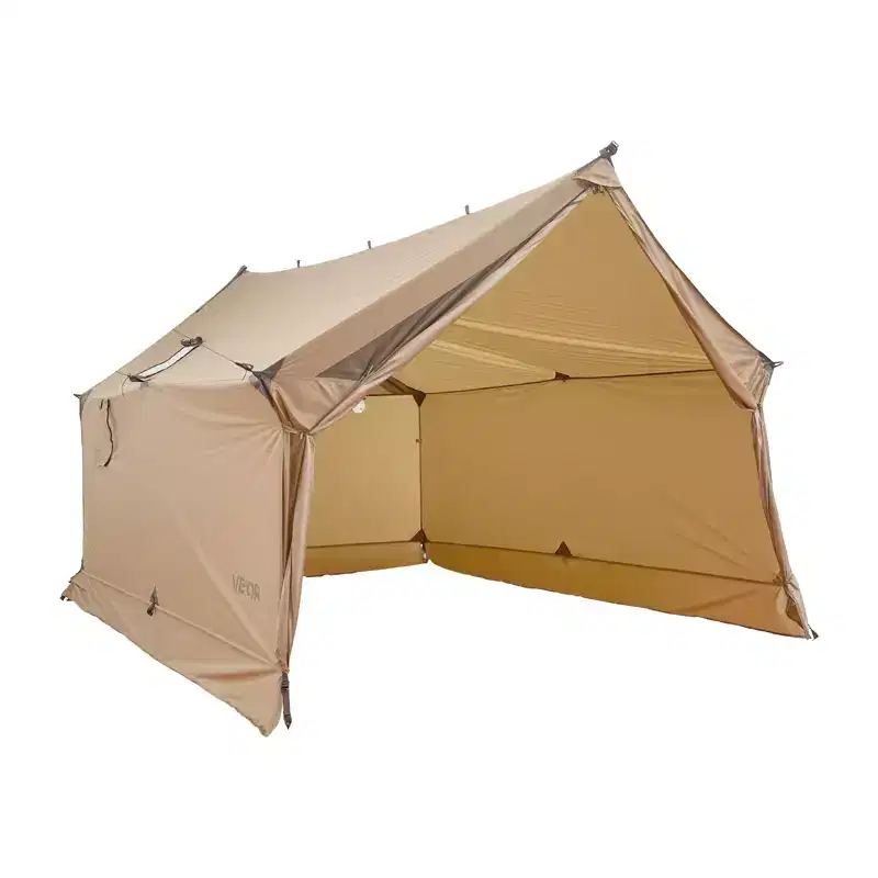 VEVOR Camping Hot Tent, 2 Persons Cabin Hot Tent with Stove Jack, Waterproof Winter Tents Shelters with Vents, Lightweight & 4 Season, Brown