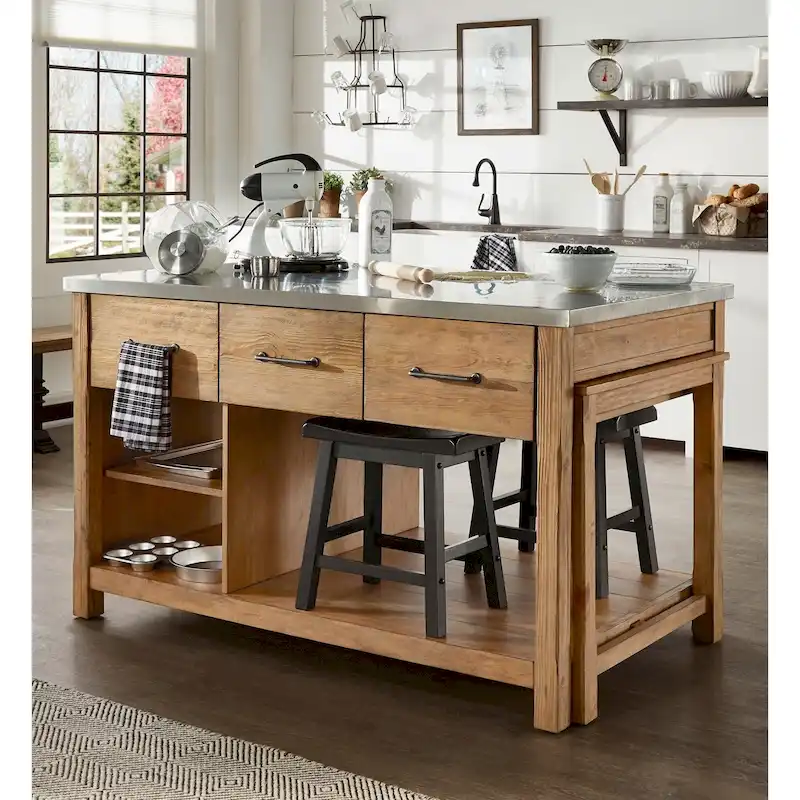 Tali Reclaimed Look Extendable Kitchen Island by iNSPIRE Q Classic