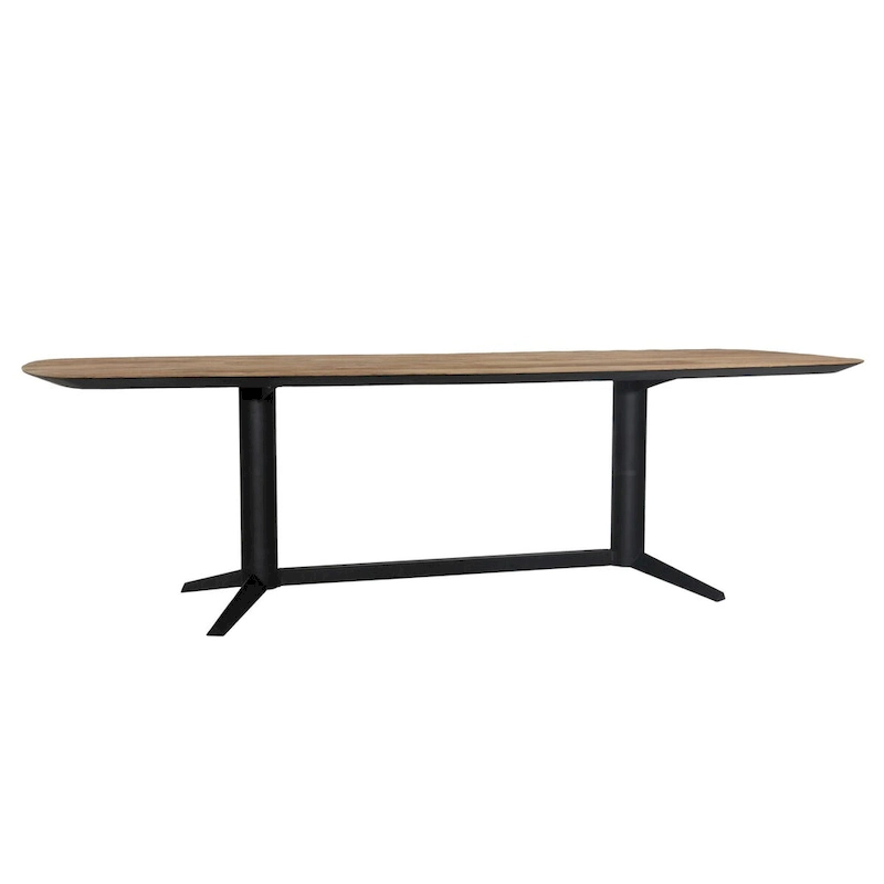 Lydia 102 Wide Teak Dining Table, Black