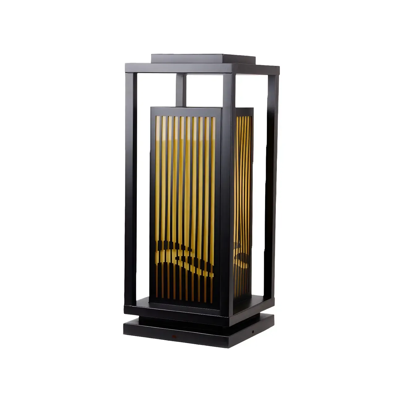 Black Metal Vertical Striped Post Cap Light