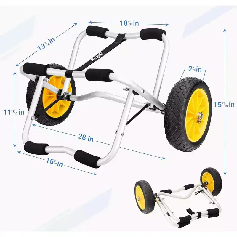 Kayak Cart U-Shape Aluminum 200lbs Capacity Kayak Dolly