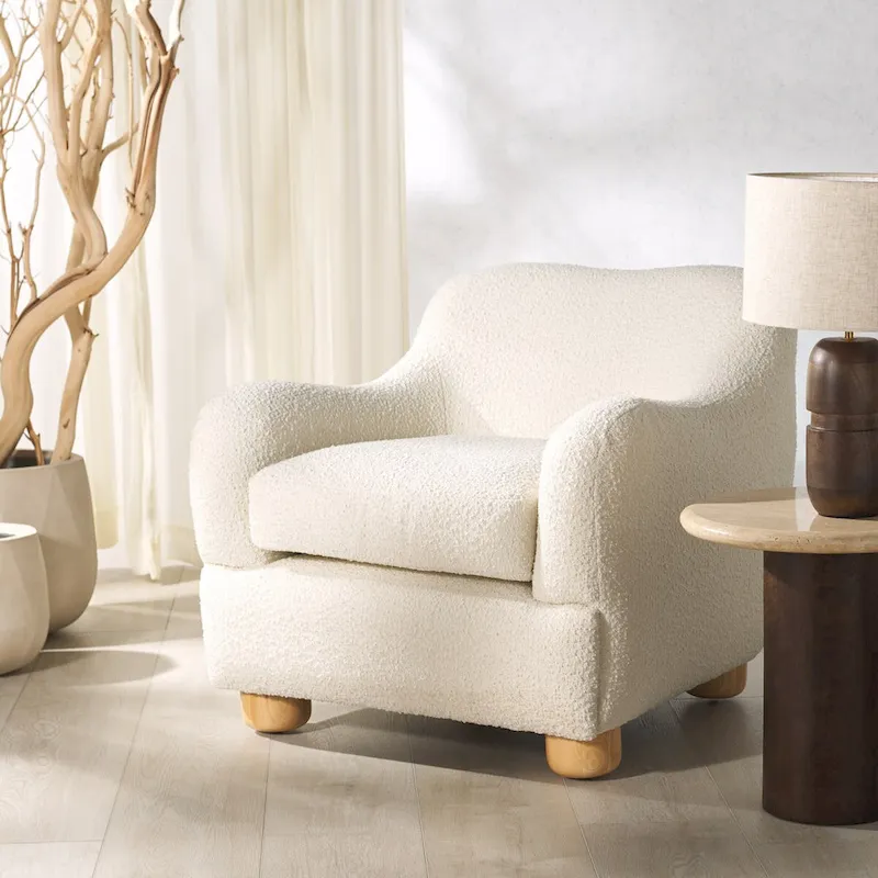 Boucle Accent Chair - 33Wx35Dx30H