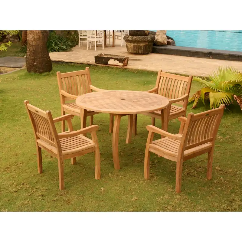 Jakarta Teak Outdoor Patio Dining Set (5-Piece)