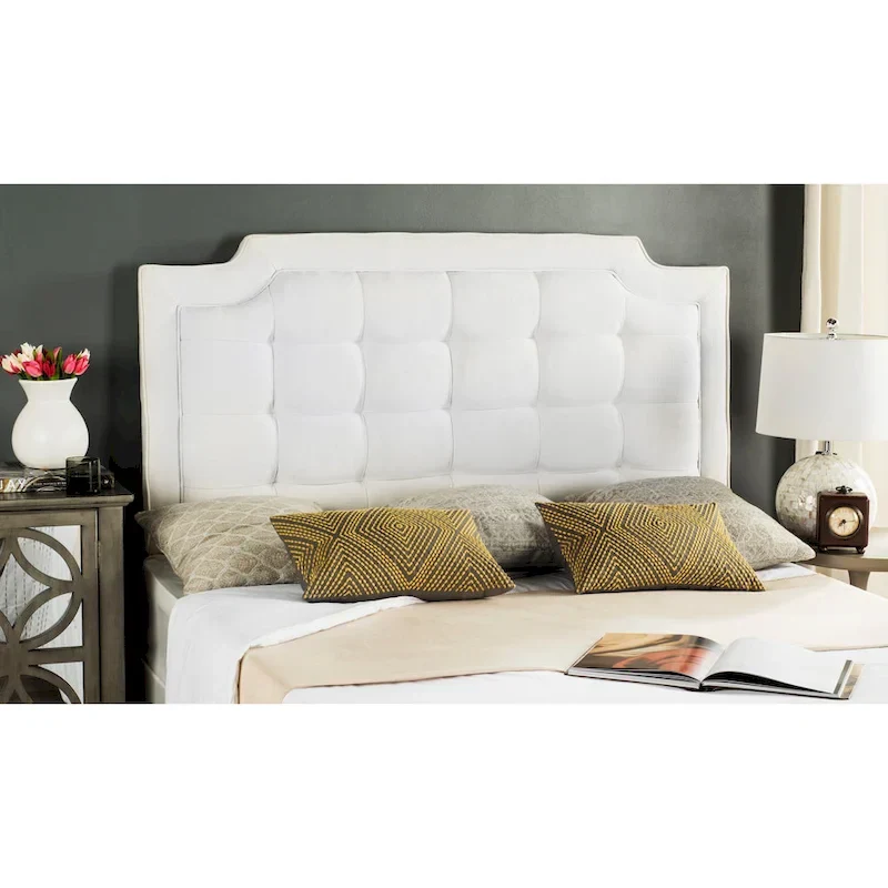 King Tufted Upholstered Headboard – Taupe, Hollywood Glam Style