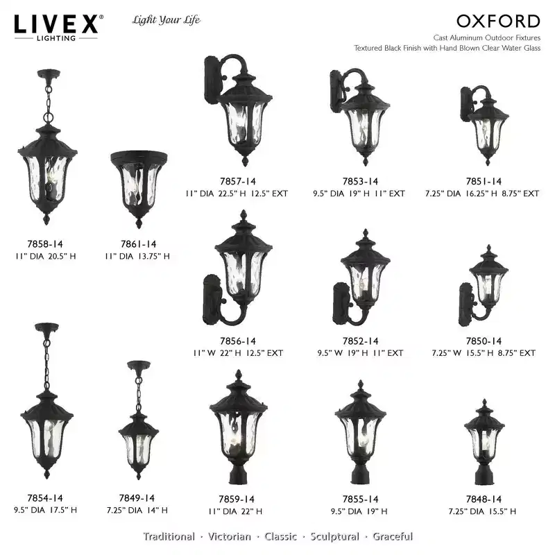 Livex Lighting Oxford 3 - Light Pendant in Textured Black