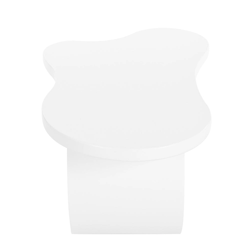 Modern Cloud Coffee Table with 1.5 Thick Tabletop,Cream Style Irregular End Table with Curved Legs,Unique Design Accent Table