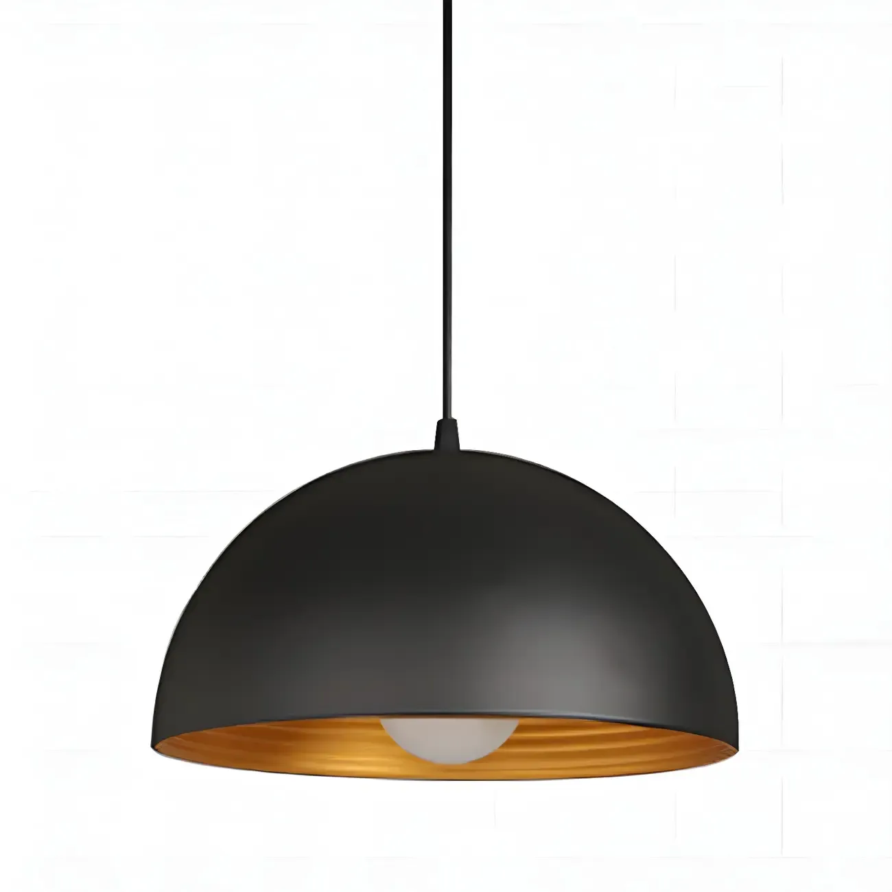 Industrial Rustic Black Metal Dome Kitchen Pendant Light