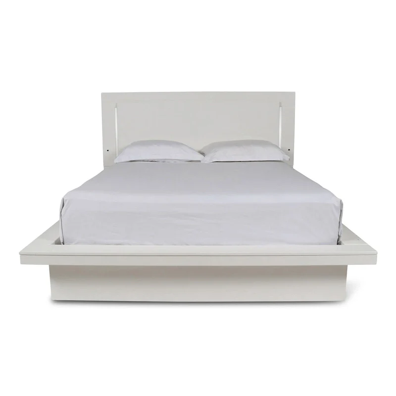 New Classic Furniture Vexa White High Gloss 4-Piece Bedroom Set with Nightstand