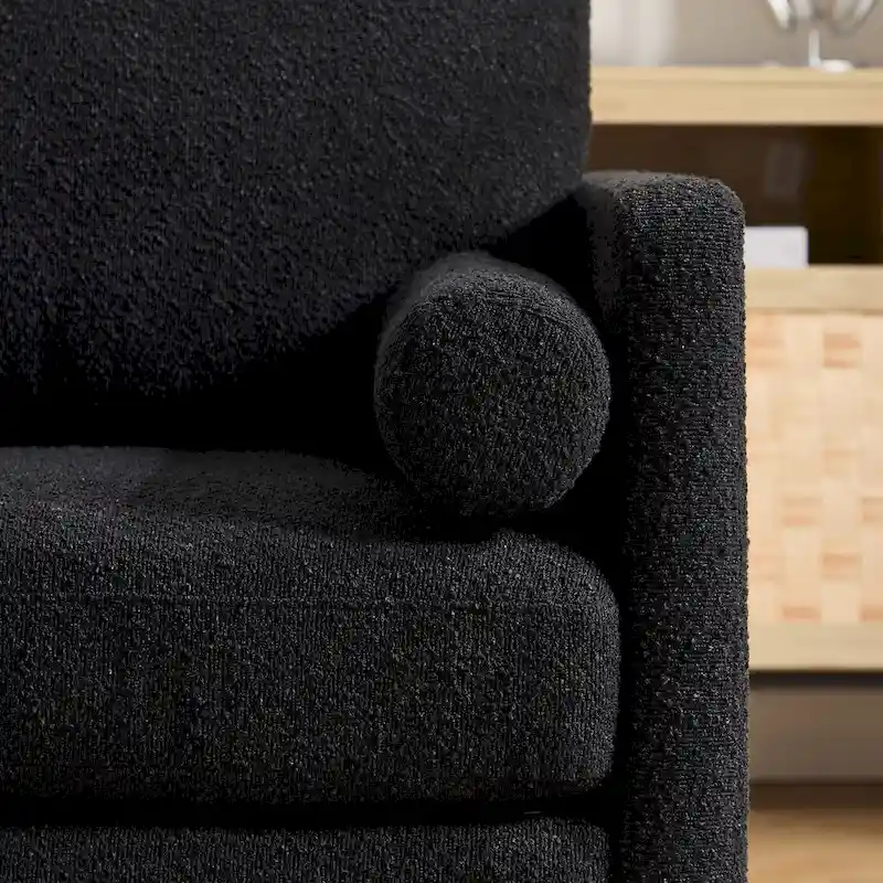 35.4 W Modern Reading Chair,Upholstered Accent Chair with Pillows and Wood Legs