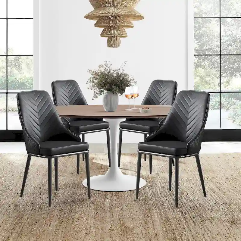 Faux Leather Upholstered Dining Chairs, Set of 4 - 18.1W x 21.3W x 36.6H