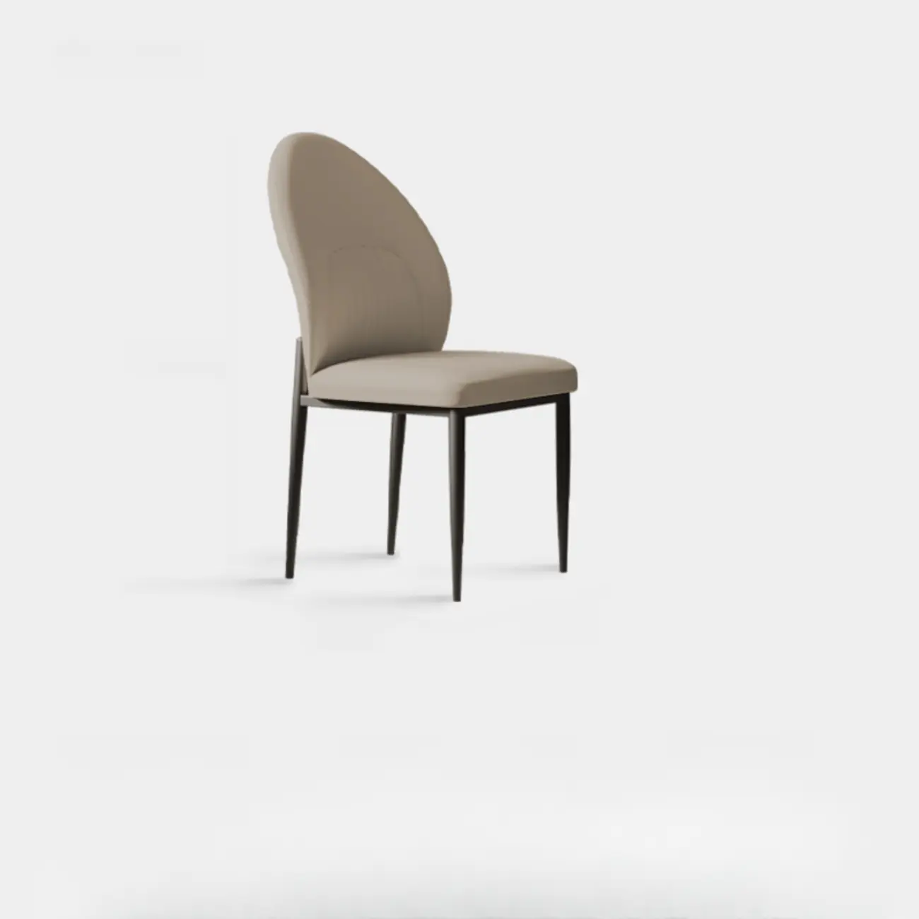Modern Oval Back Faux Leather Armless Dining Chair