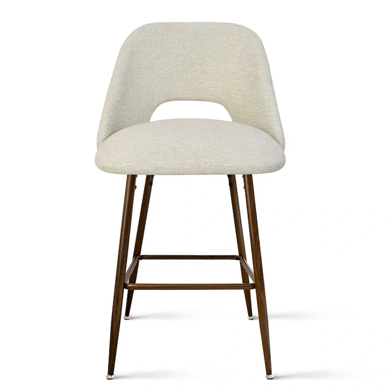 Upholstered Modern Bar Stool Walnut Leg