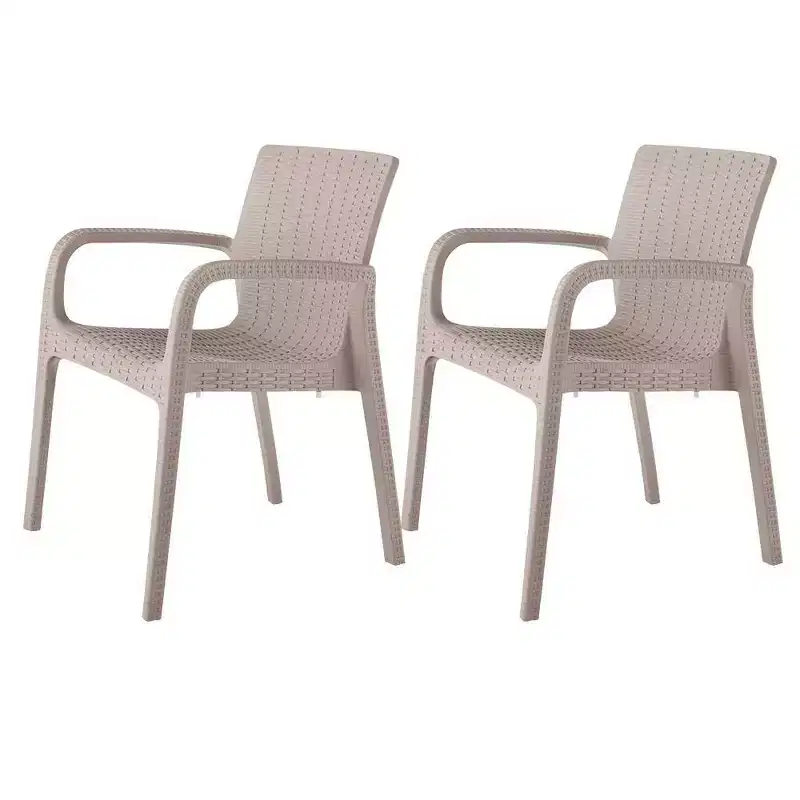 Koppla 2pk Stackable Rattan Outdoor Arm Chairs - Lagoon