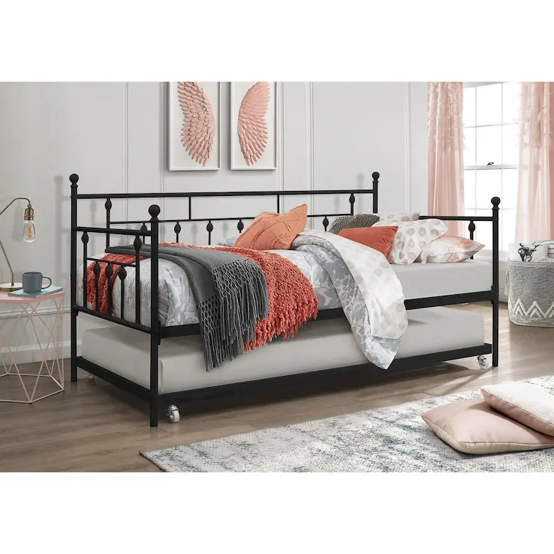 Aine Twin Metal Daybed with Trundle