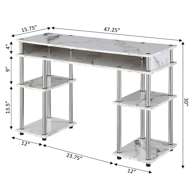 Designs2Go No Tools Student Desk with Shelves