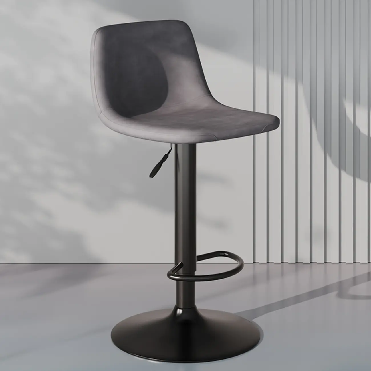 Modern Leather Swivel Bar Stool Adjustable Height