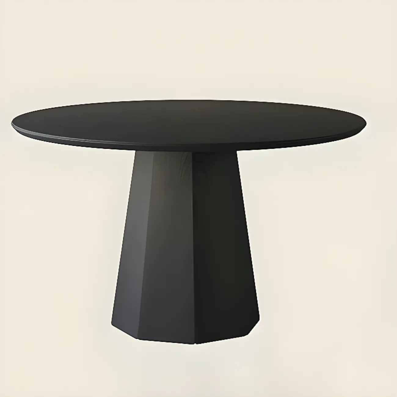 Modern Black Wood Round Dining Table