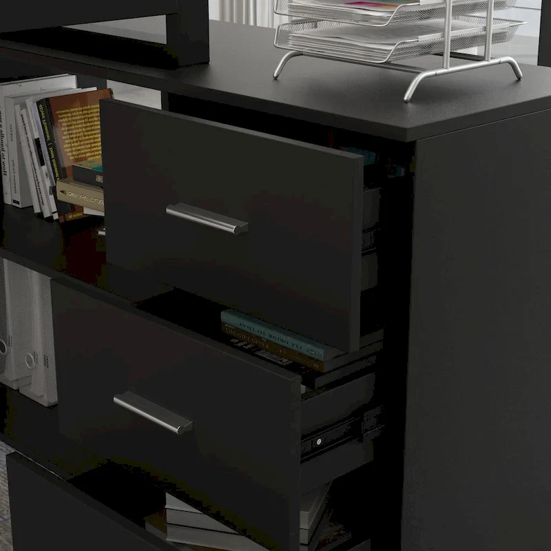 Timechee 55-inch L Shaped Office Computer Desk w/ Drawers