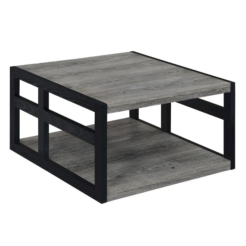 Square coffee table with shelves