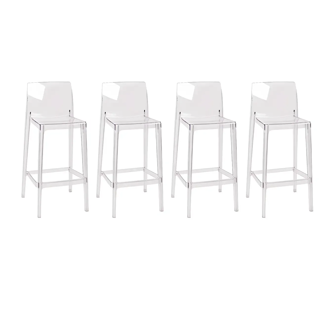 Modern Acrylic Transparent Stylish Rectangle Bar Stool