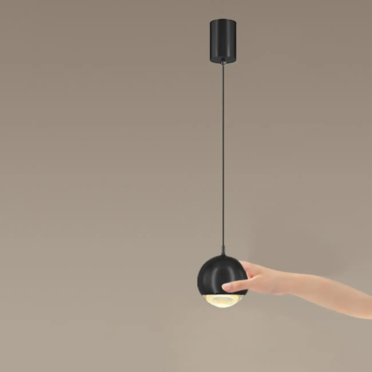 Modern Chrome Metal Globe Pendant Light Warm LED