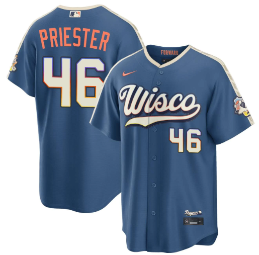 Quinn Priester Milwaukee Brewers Mineral Blue 2026 City Connect Stadium Jersey