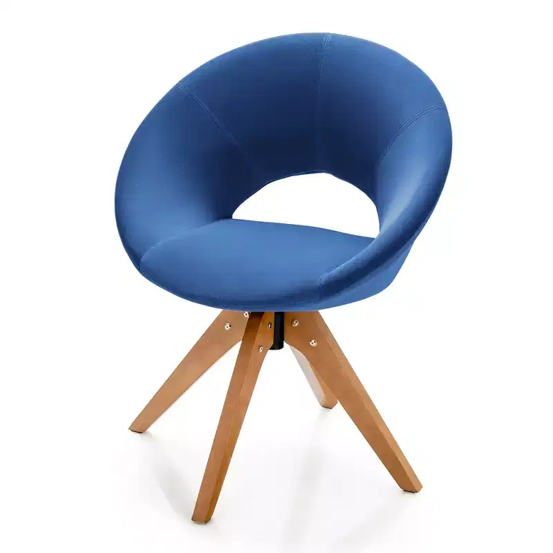 Costway Mid Century Modern Swivel Accent Chair Fabric Armchair Velvet Living Room Pink\Blue\Green\Grey