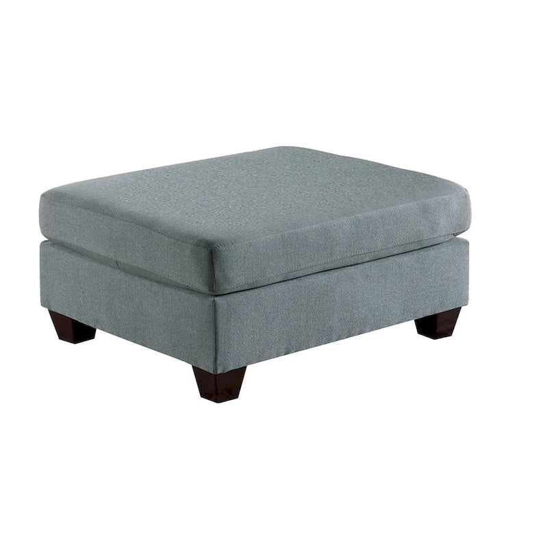 Linen-Like Fabric Upholstered Cocktail Ottoman