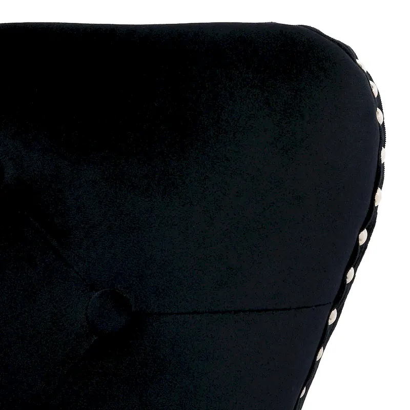 Tufted Wingback Dining Chair with Nailhead and Ring Pulls